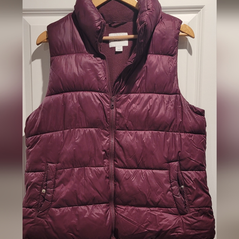 Old Navy Puffer Vest - Deep Red/Marroon/Cranberry Outdoor